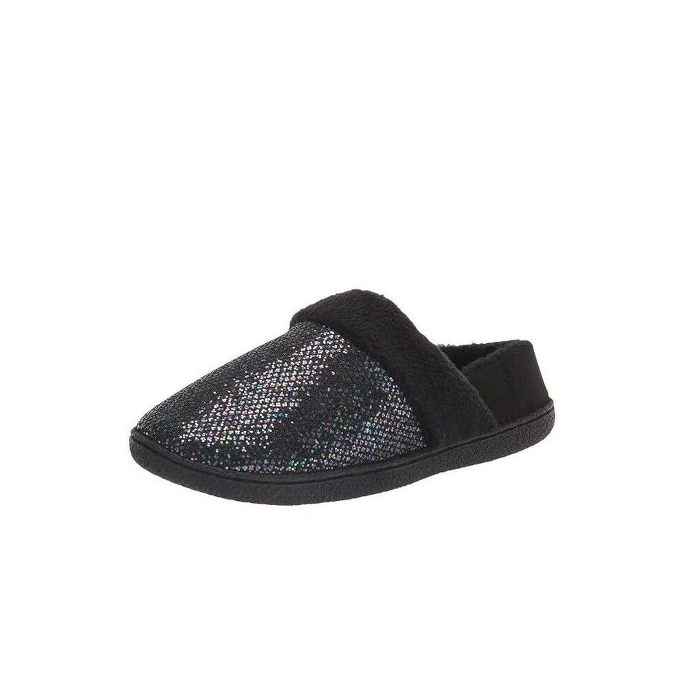 Easy Spirit Womens S Black Glitter Siesta Lined Slip On Slippers DISPLAY RE9